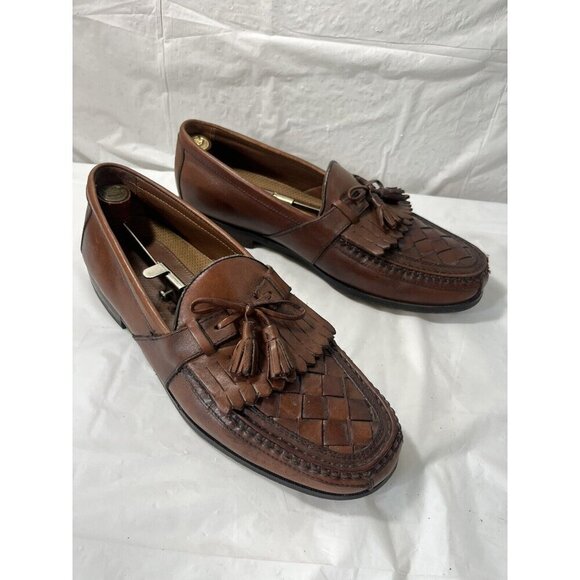 Johnston Murphy Halsey Brown Leather Mens 12 M Woven Kiltie Tassel Casual Shoes main image 6